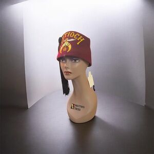 Vintage 1950s–1960s Shriner’s Antioch Hat – Maroon Fez with Tassel